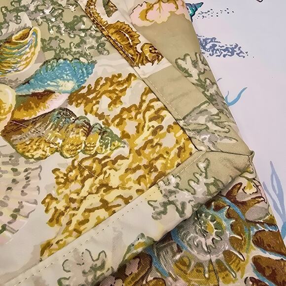 Lovely Coastal Beach Custom Made Bed Scarf Table Runner Shells Coral 25" X 91" - Picture 7 of 9